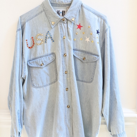 Vintage denim patriotic button down - Picture 8 of 8